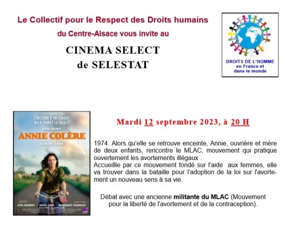 Prochains cinés-débats du Collectif pour le Respect des Droits Humains
